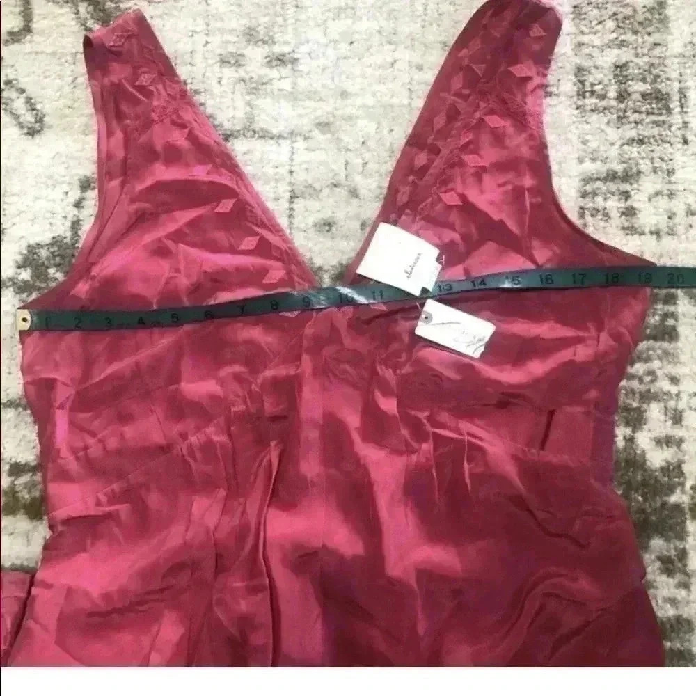 NEW Anthropologie Embroidered Silk Jumpsuit Romper PINK Sz M By Elevenses - Picture 2 of 10